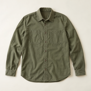 Overshirt Margen 04 in olive, front view