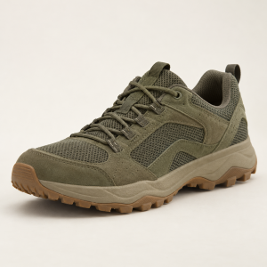 Rastro 09 in olive, three-quarter view